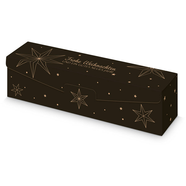 Natura Weihnachtssterne 1er Wein, Motivdruck 1er liegend,  380 x 95 x 90 mm, VE 50 Stk.