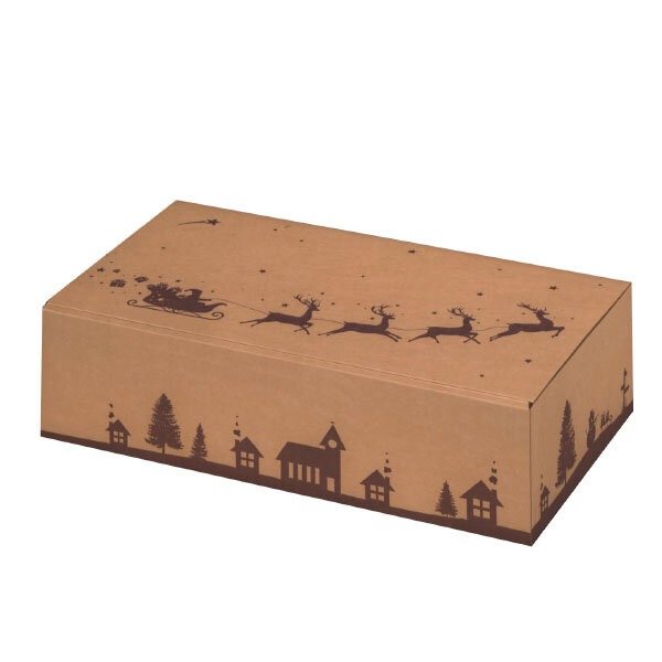 Natura Weihnachtsschlitten 2er natur, Motivdruck inkl. Einlage, 2er 360 x 180 x 90 mm, VE 25 Stk.