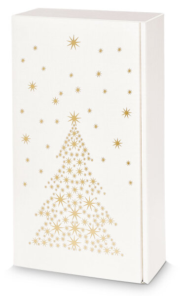 Sternenbaum Leinenstruktur Wein/Sekt Folienpr&auml;g inkl. Einlage, 2er 360 x 180 x 90 mm, VE 25 Stk.