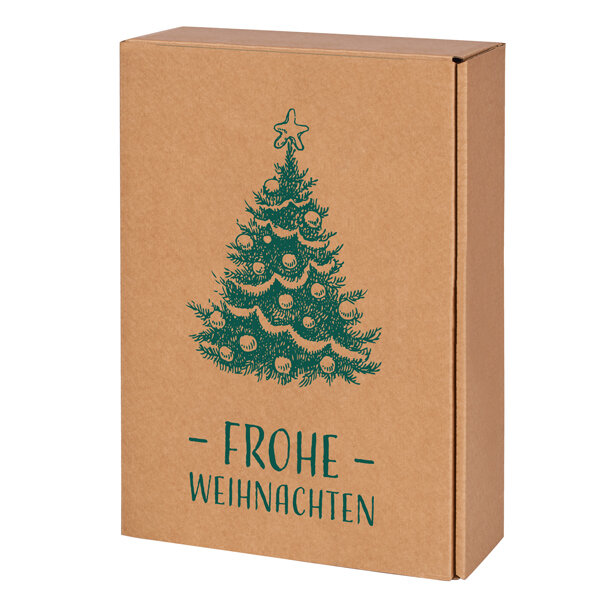 Natura Frohe Weihnachten 3er Wein/Sekt, Motivdruck 360 x 250 x 90 mm inkl. Einlage VE 25 Stk.