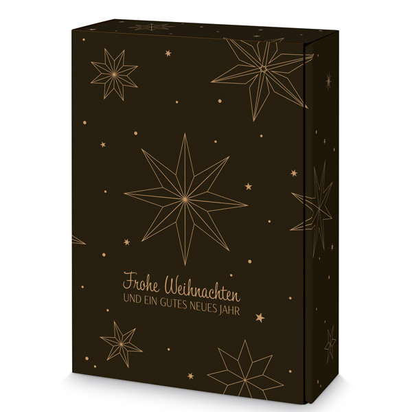 Natura Weihnachtssterne 3er Wein, Motivdruck 360 x 250 x 90 mm inkl. Einlage VE 25 Stk.